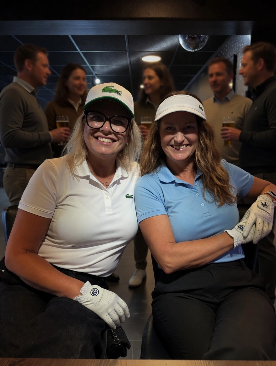 golftjejer på swinglab